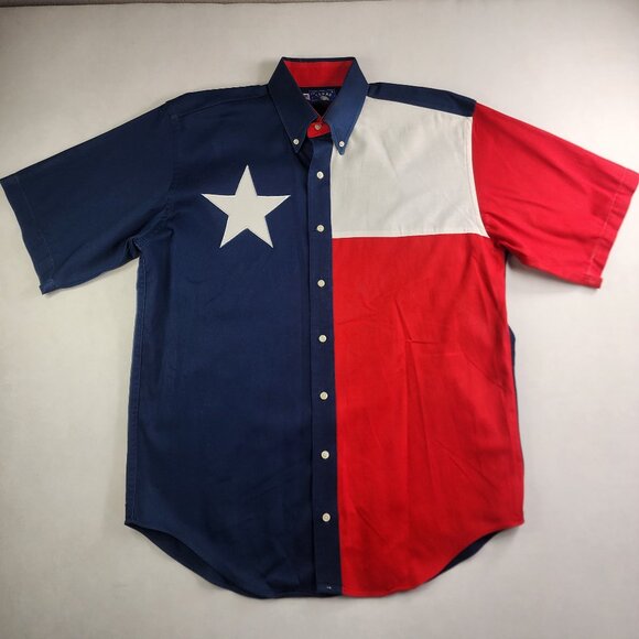 Texas Cotton Other - Texas Cotton Texas State Flag Size Large USA Made Western Button Up Short Sleeve